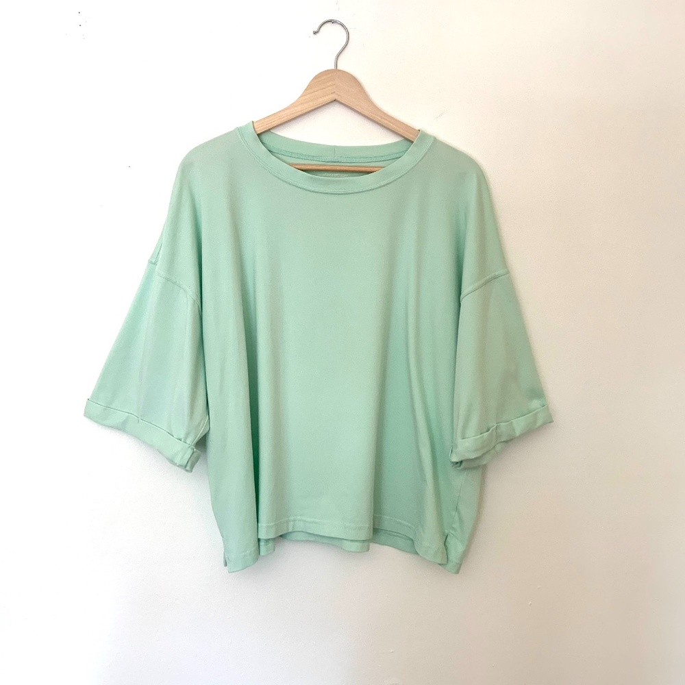 Eileen Fisher Organic Cotton Mint Short Sleeve Top